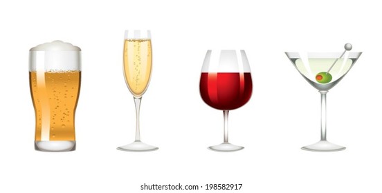 Colors low alcohol drinks icon