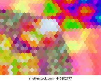 Colors low poly hexagon style vector mosaic background