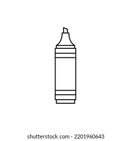 marcador de colores, icono de lápiz de marcadores en icono de estilo de línea, aislado en fondo blanco