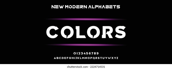COLORS Modern Bold Font. Regular Italic Number Typography urban style alphabet fonts for fashion, sport, technology, digital, movie, logo design, vector illustration
