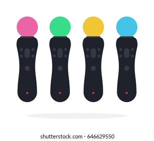 Colors Move Motion Controllers vector flat material design isolated on white