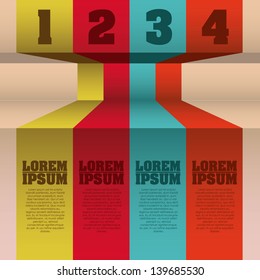 Colors numbers  over pink background vector illustration