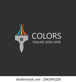 Colors paint logo design template. vector illustration