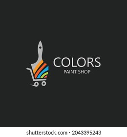 Colors paint logo. paint shop logo. Vector illustration