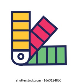 Farbpalette-Designerlinie und Vektorillustration-Design für Stilsymbole