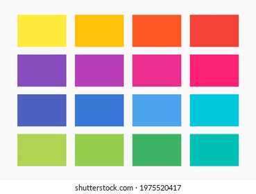 Colors palette, flat design color set squares. Vector illustration.