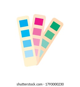 colors palette line and fill style icon design, Art design and creativity theme Vector illustration