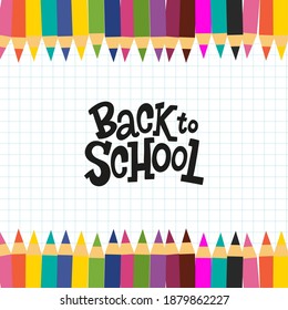 Colors and paper Back to school student picture - Vector