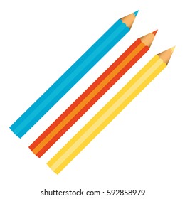 colors pencils icon stock, vector illustraction design image