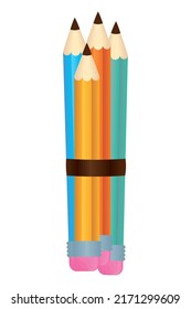 colors pencils supplies school icon