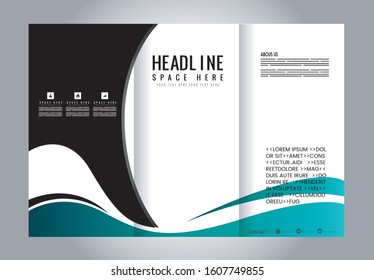 Colors Polygonal Geometric Elements Style Business Tri-Fold Brochure Template. Corporate Leaflet, Cover Design
