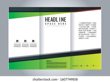 Colors Polygonal Geometric Elements Style Business Tri-Fold Brochure Template. Corporate Leaflet, Cover Design
