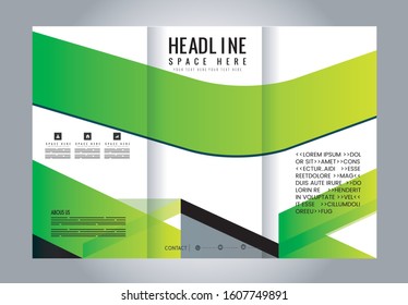 Colors Polygonal Geometric Elements Style Business Tri-Fold Brochure Template. Corporate Leaflet, Cover Design
