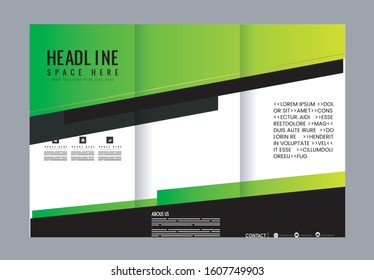 Colors Polygonal Geometric Elements Style Business Tri-Fold Brochure Template. Corporate Leaflet, Cover Design
