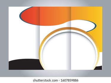 Colors Polygonal Geometric Elements Style Business Tri-Fold Brochure Template. Corporate Leaflet, Cover Design
