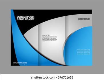 Colors Polygonal Geometric Elements Style Business Tri-Fold Brochure Template. Corporate Leaflet, Cover Design
