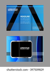 Colors Polygonal Geometric Elements Style Business Tri-Fold Brochure Template. Corporate Leaflet, Cover Design
