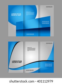Colors Polygonal Geometric Elements Style Business Tri-Fold Brochure Template. Corporate Leaflet, Cover Design
