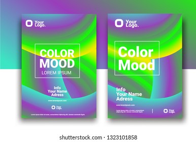 Colors poster. Magazine cover. Abstract gradients waves background. - Vector