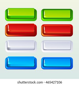 Colors Push Buttons For A Game Or Web Design Element, Set3