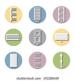colors radiator icon, vector