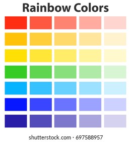 The colors of the rainbow, the color palette of the rainbow. Flat design, vector illustration, vector.