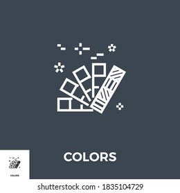 Colors Related Vector Thin Line Icon. Isolated on Black Background. Vector Illustration.
