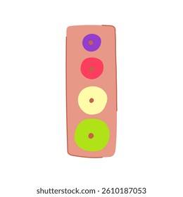 colors shape sorter cartoon. motor skills, cognitive play, interactive fun colors shape sorter sign. isolated symbol vector illustration