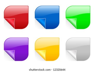Colors shape stickers on a white background
