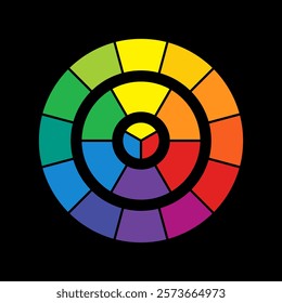 Colors of the Spectrum Wheel on black background