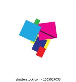 Colors square abstract logo vector
