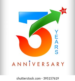 Colors tamplate 3rd anniversary years vector illustrator.celebration logo color number design