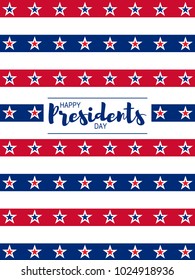 Colors of USA flag background and lettering design message. Background for card, banner, poster or flyer. Presidents Day star pattern in American flag in vintage colors.
