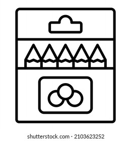Colors Vector Outline Icon Isolated On White Background
