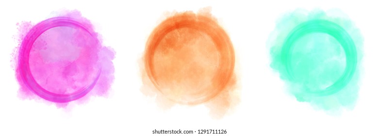 Colors watercolor paint stains vector backgrounds set