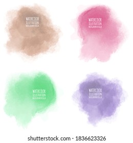 Colors watercolor paint stains vector backgrounds set