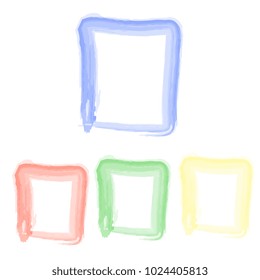 Colors watercolor paint vector backgrounds set. Color frame from watercolor