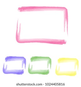 Colors watercolor paint vector backgrounds set. Color frame from watercolor