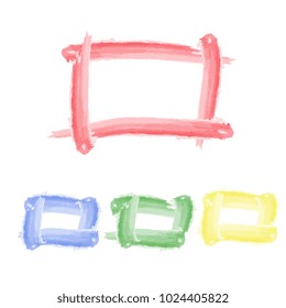 Colors watercolor paint vector backgrounds set. Color frame from watercolor