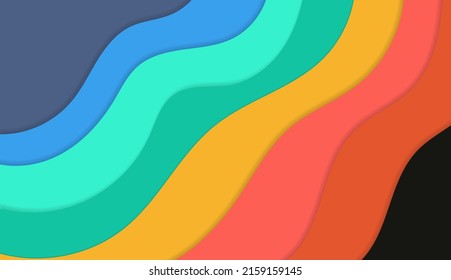Colores fondo ondulado y pancarta abstracta