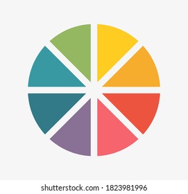 Símbolo de rueda de colores. Ilustración vectorial.