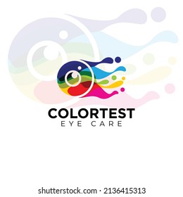 colortest eye care logo, modern creative fulcolor eyeball vector