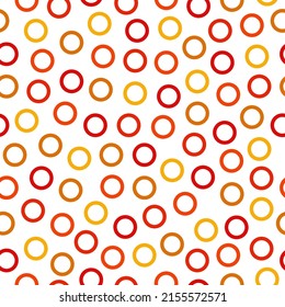 Colorufl rings seamless pattern with white background.