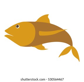 colorufl silhouette with sea fish yellow