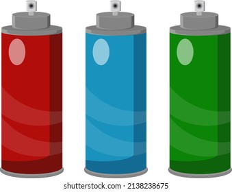 Colorul paint cans, illustration, vector on a white background.