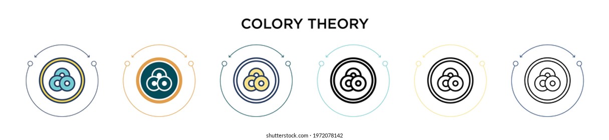 Colory theory icon in filled, thin line, outline and stroke style. Vector illustration of two colored and black colory theory vector icons designs can be used for mobile, ui, web