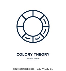 colory theory icon from technology collection. Thin linear colory theory, png, business outline icon isolated on white background. Line vector colory theory sign, symbol for web and mobile