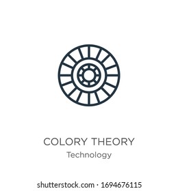 Colory theory icon. Thin linear colory theory outline icon isolated on white background from technology collection. Line vector sign, symbol for web and mobile