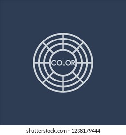 Colory theory icon. Trendy flat vector line Colory theory icon on dark blue background from Technology collection. 