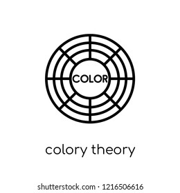 Colory theory icon. Trendy modern flat linear vector Colory theory icon on white background from thin line Technology collection, editable outline stroke vector illustration